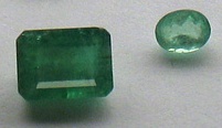 Emerald stones ready to be set in a ring