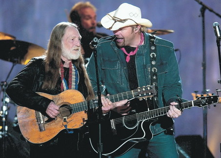 Toby Keith joins country legend Willie Nelson for the duet, "Beer for my Horses."