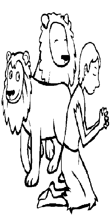 Bible Sunday School Stories Kids Coloring Pages with Free Colouring Pictures to Print - Daniel & the Lions Den 