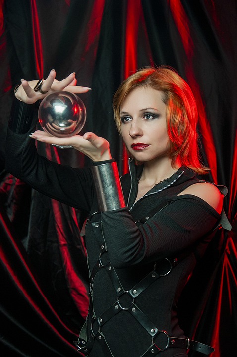 A witch with the magic ball