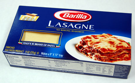 Barilla No-Boil Lasgna Noodles