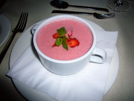Yes Cantaloupe Strawberry Soup. Its oh so delicious and so good for you. 