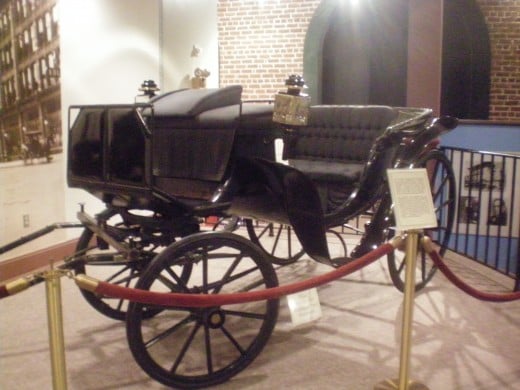 The "Victoria" carriage, one of the modes of transportation used in the early 1900's.