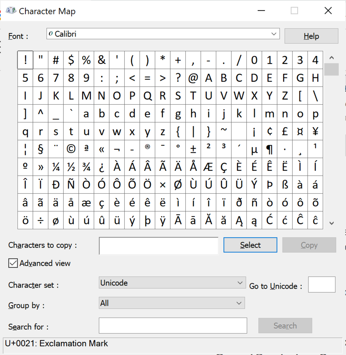 The Highly Under-Rated Character Map Tool on the Windows OS