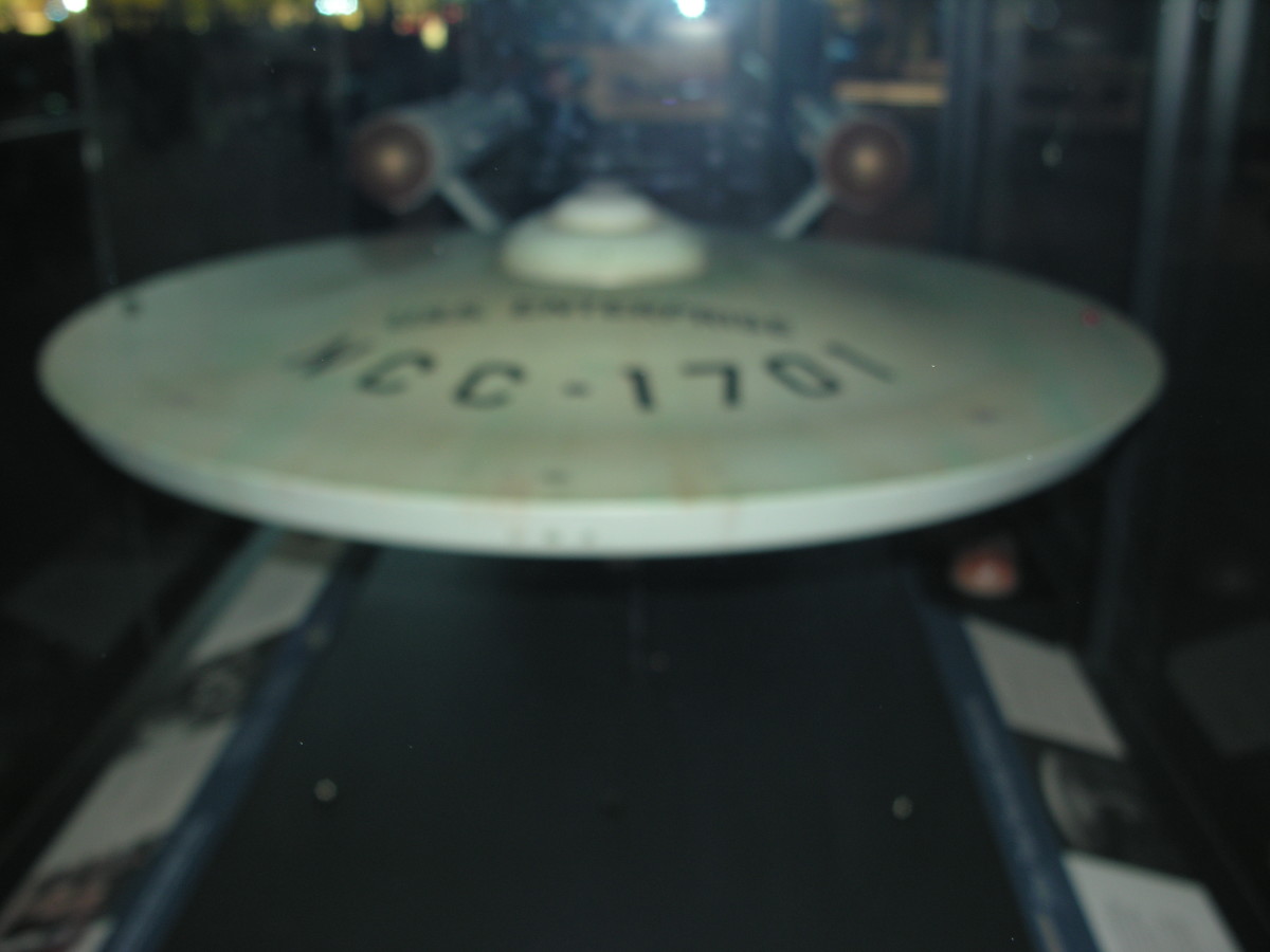 Front view of the USS Enterprise model at the National Air & Space Museum, 2016