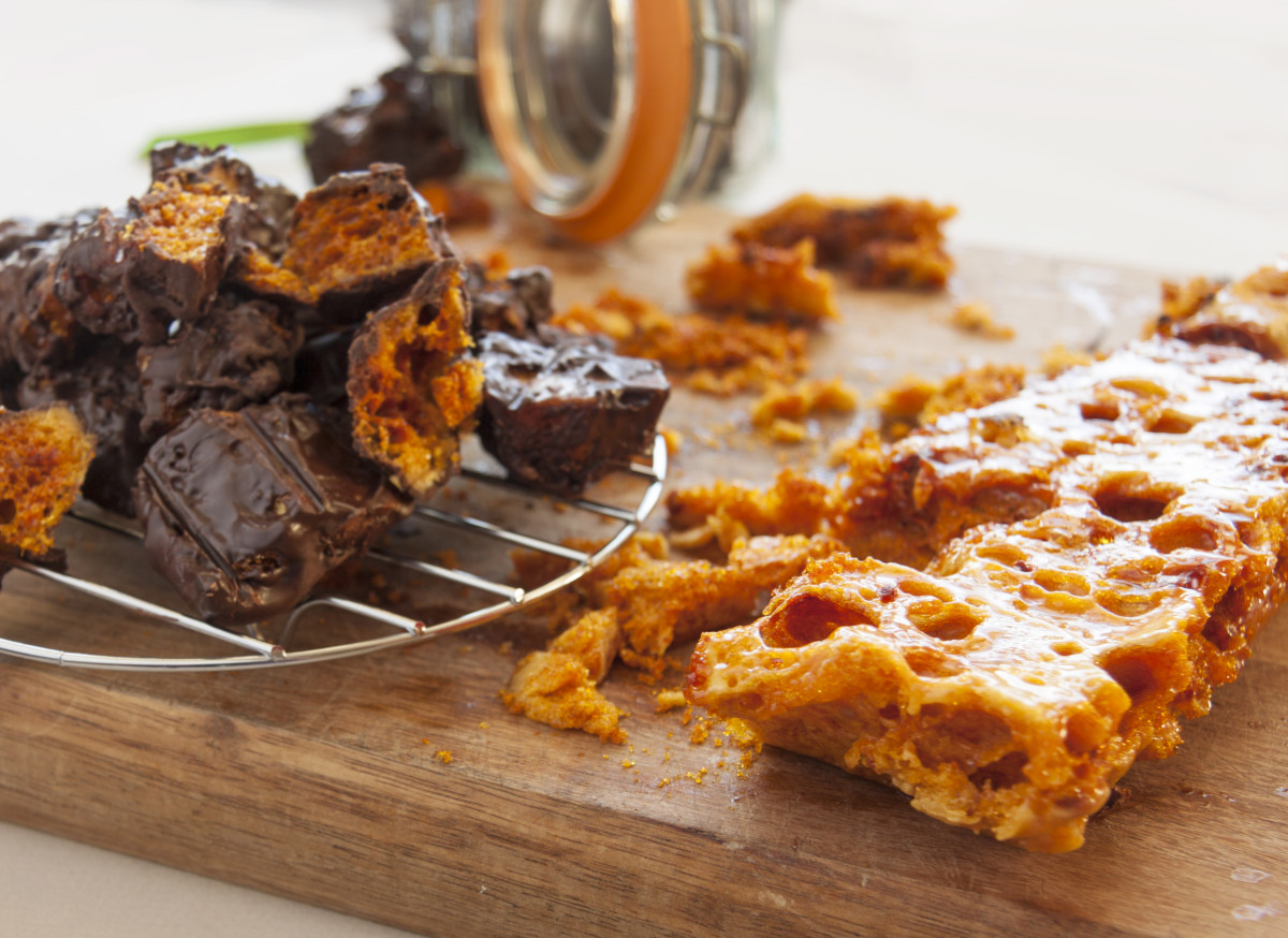 Chocolate Drizzled Honeycomb Candy
