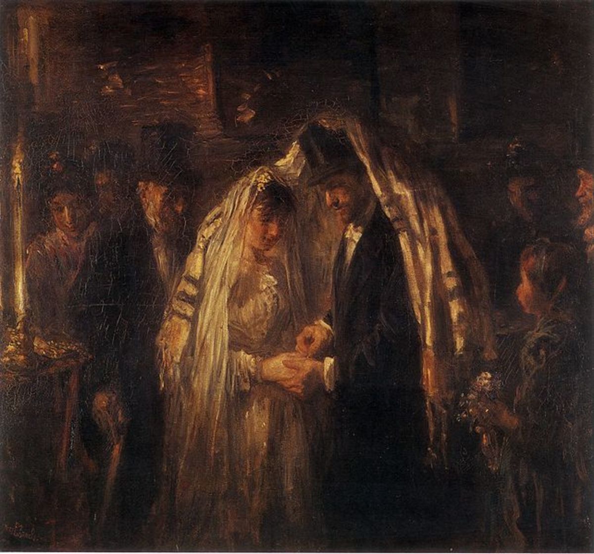 A Jewish wedding by Josef Israels, 1903, Courtesy of Wiki Commons. This painting can be seen in the Rijksmuseum, Amsterdam, Holland