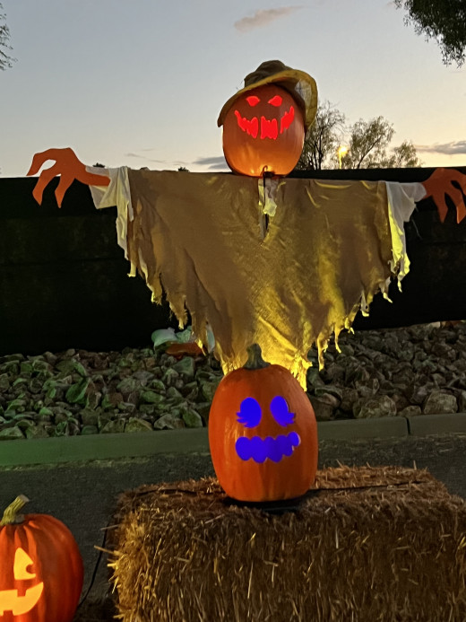 A Pumpkin Scarecrow at Tucson Arizona's Tucson Mall's Halloween event