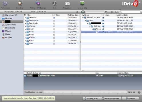 iDrive interface window