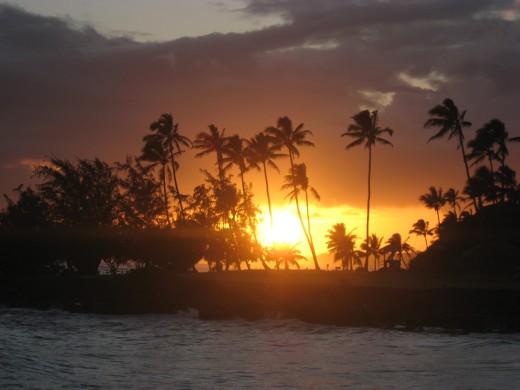 sunset over Poipu