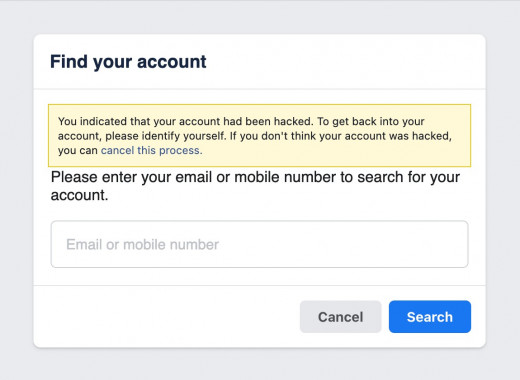 Facebook Find Your Account 