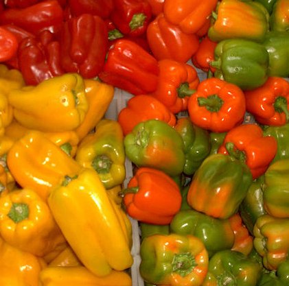 Red, Yellow, and Green Bell Peppers