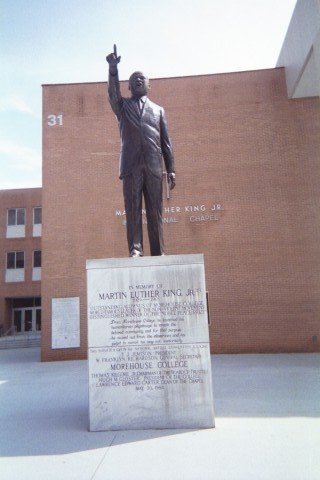 Martin Luther King Jr. located in front of Martin Luther King International Chapel, Morehouse College. 