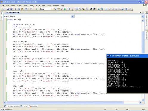 Output of the sample code.