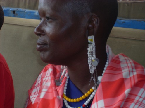 Masai woman who caught a lift into town with us