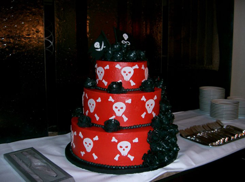 skull and crossbones cake