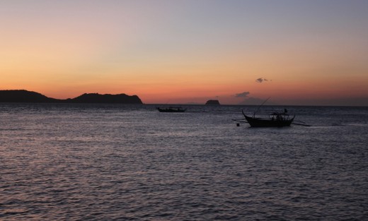 The sunset at Anilau...at the end of our adventure.