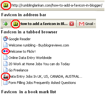 Favicon in tab , favorites and book marks