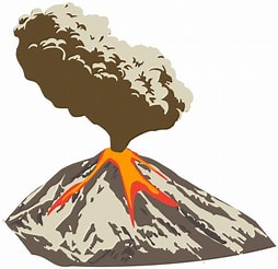 Volcano erupting