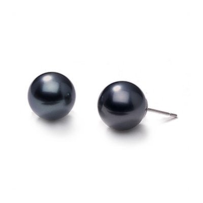 Black Tahitian pearl earrings