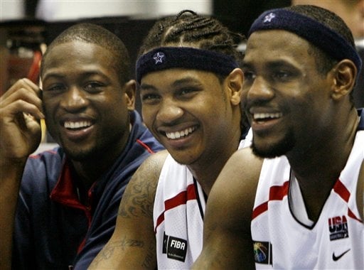 Miami Heat Dwayne Wade, Denver Nugget Carmelo Anthony and the heir to the throne Cleveland Cavalier Lebron James.