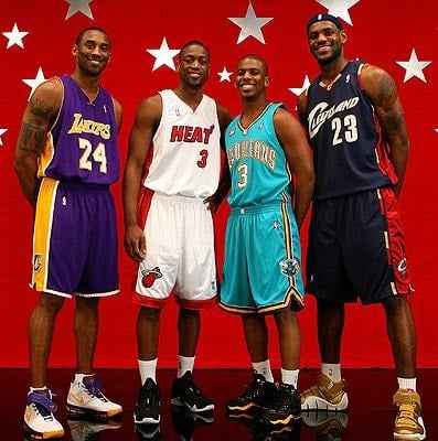 The Quartet of Kobe Bryant of the LA Lakers, Dwayne Wade of Miami Heat, Chris Paul Of New Orleans Hornets and Lebron James of Cleveland Cavs.