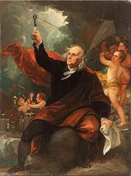 Benjamin Franklin Drawing Electricity from the Sky c. 1816