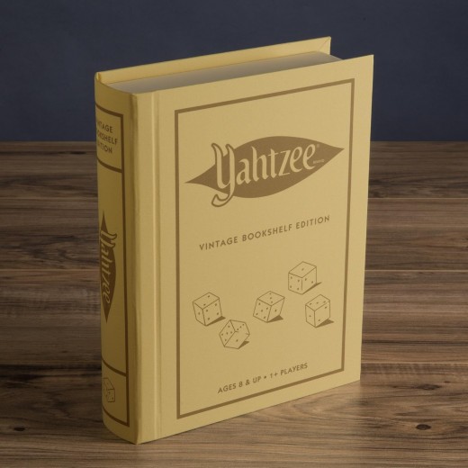 Vintage-Style Yahtzee Bookshelf Edition by WS Game Company.