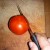 Cut the sides of a tomato and... Cut the sides of a tomato and...