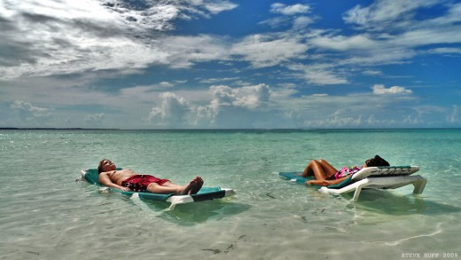 lounging in cococay. A beautiful blue beach that is truly a paradise. 
