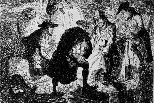 Grave robbing was an unseemly trade that supplied cadavers to medical students.