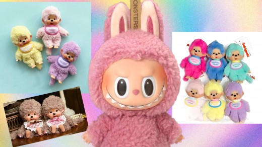 Like Labubu's friends, Monchhichi also includes pastel variants.