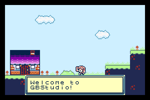 GBStudio comes with a sample project with the basic functions.