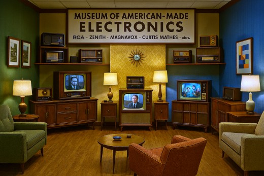 Concept Room of a room in the Museum That Displays the Technology but Recreated the Living Spaces of each Era, Showcasing the brilliance of Zenith, RCA, Magnavox, Curtis Mathes, and so many others.