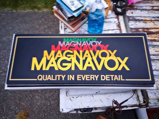 Magnavox Quality in Every Detail, She was Saved from a Dumpster, She also Lights Up Beautifully. From a closed Magnavox Dealership in Tennessee. It was sad to see the closing of the Plant in Tennessee.   
