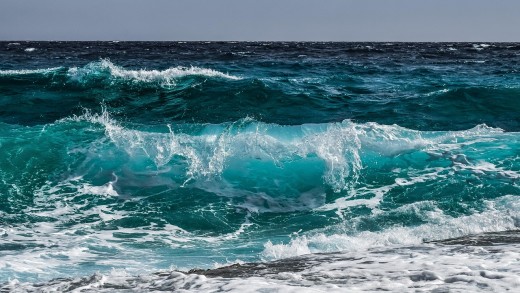 Hidden beach with clear blue water 
