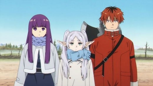 From left to right: Fern, Frieren, and Stark.