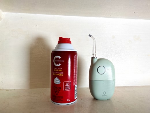 The A10 takes up about the same amount of space as a can of shaving cream