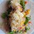 Topped with Greek yogurt and grated mild cheddar cheese or similar