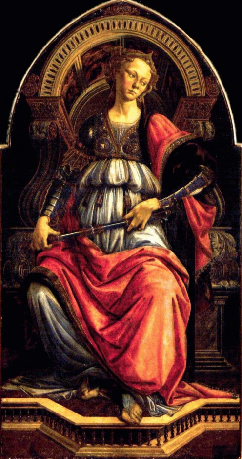 "Fortitude" One of Botticelli's first paintings. 