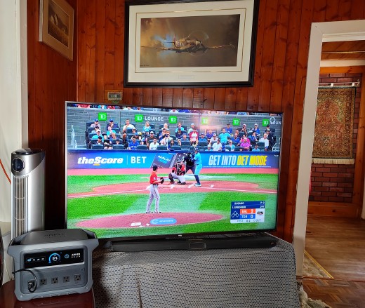 This portable power station can keep my television operating for the length of two complete baseball games