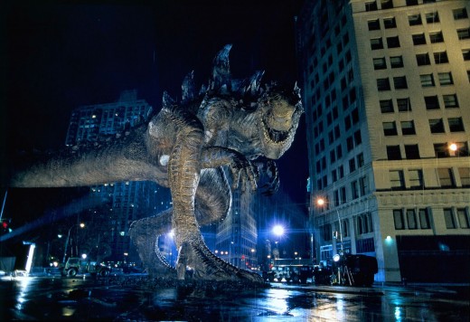 Whether it's a model, computer animation or puppet, this particular Godzilla is not an attractive creature. Why is it smiling?