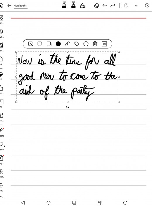 A sample of my handwriting using the stylus