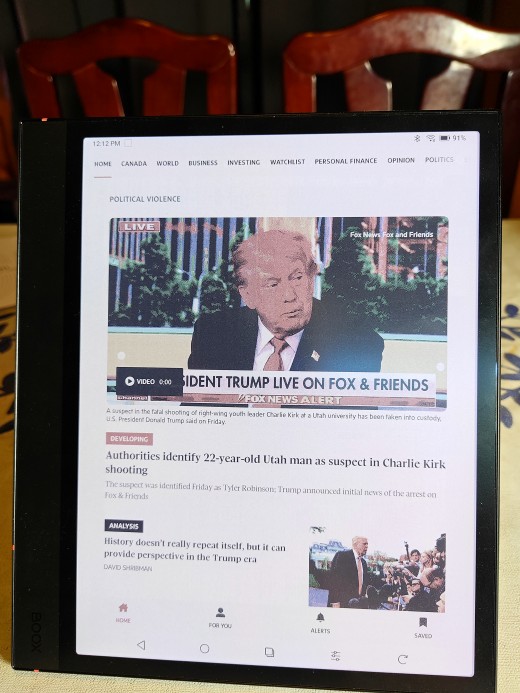 The browser function worked well, but E Ink displays are not great at reproducing photographs
