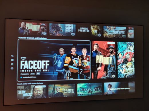 Playing a movie at night with all the lights off