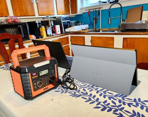 When connected to my EBL portable power station, the monitor drew nine watts