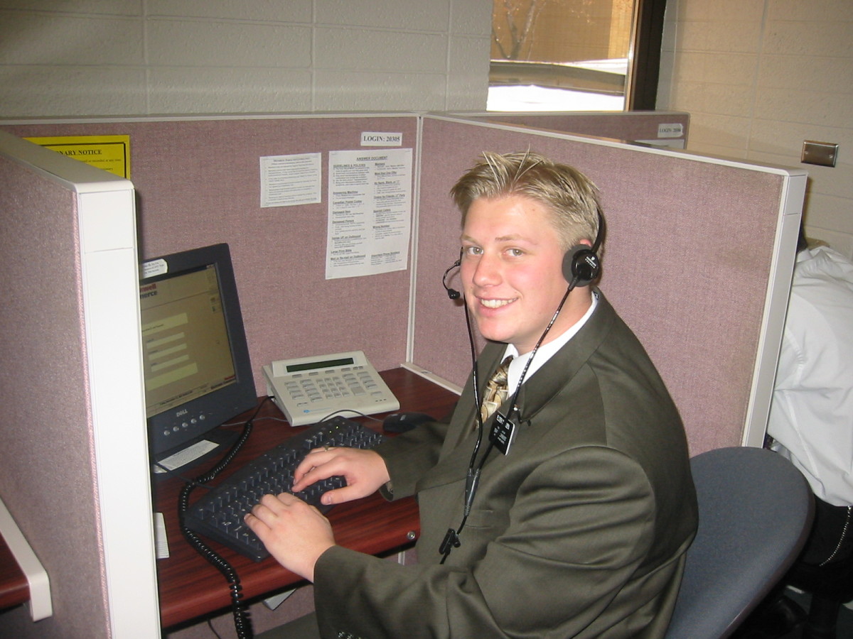 Working in the referral center, this is where Mormon Missionaries follow up on leads that they are given from other Mormon members and friends.