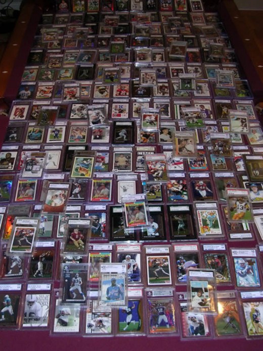 Football and Baseball trading cards collection.