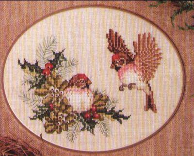 Cross-stitching.