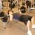 The Down position of the flat bench exercise.